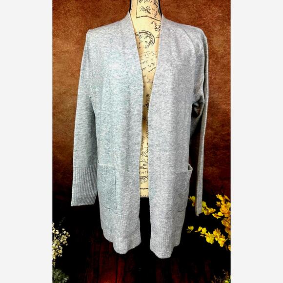 Love Ellie Two Pocket Open Cardigan - Gray - size L - Picture 1 of 13